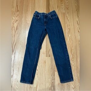 Lands End Classic Blue Denim high rise mom jeans 4p petite Jeans